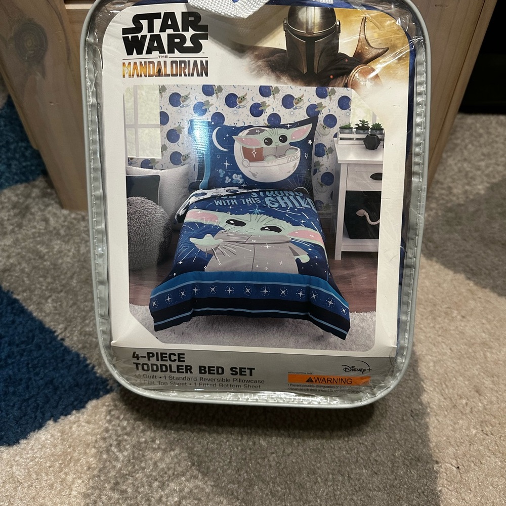 Toddler bed set.
